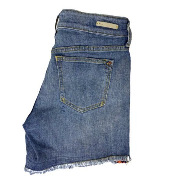 Pilcro Anthropologie Slim Boyfriend Denim Shorts Embroidered Side Taping Size 26 - Picture 8 of 16